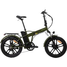 Bisan E-Folding F3 20 Jant 43 cm Kadro Hidrolik Disk Fren 7 Vites Elektirkli Bisiklet Haki