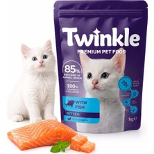 Str Store Twinkle Yavru Kedi Maması 1 kg - Balıklı Kedi Maması -%85 Hayvansal Protein - 4'ü 1 Arada - 0-12 Ay Yavru Kediler Için