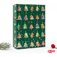 Str Store Yılbaşı Hediye Kutusu – 32X23X9 cm Noel Temalı Kapaklı Hediye Kutusu | Dayanıklı Karton, Varak Detaylı Yeni Yıl Hediye Paketi Kutusu Model 3