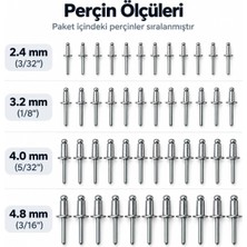 Str Store Berlın-Sel Profesyonel Pop Perçin Tabancası Seti 2.4-3.2-4.0-4.8 mm Kör Perçin Pensesi Değiştirilebilir Uçlu Metal Gövdeli Ergonomik Saplı Sac Alüminyum Oto Tamir El Aleti