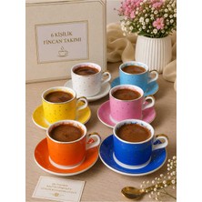 Acar Benson 6 Kişilik Porselen Kahve Fincan Takımı - 80 ml