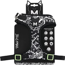 Str Store Urban Style Siyah/beyaz Easy Fit Köpek Göğüs Tasması (M)