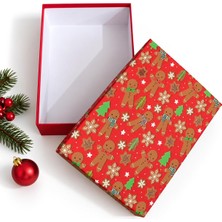 Str Store Yılbaşı Hediye Kutusu – 32X23X9 cm Noel Temalı Kapaklı Hediye Kutusu | Dayanıklı Karton, Varak Detaylı Yeni Yıl Hediye Paketi Kutusu Model 2