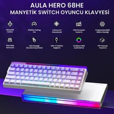 Str Store Hero 68 He Manyetik Klavye Rapid Trigger Dragon King Switch 8000Hz Rgb Neon Tkl Hot Swap Oyuncu Klavyesi Mor