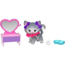 Barbie Dream Renk Değiştiren Aksesuarlı Kedi ve Makyaj Masası JMW98