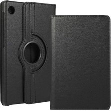 Str Store Lenovo Tab M10 TB-328F 3. Jenerasyon 10.1 Inç ile Uyumlu Standlı Kapaklı Dönebilen Pu Tablet Kılıfı - Siyah