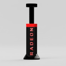 Str Store Radeon Logolu Ayarlanabilir Ekran Kartı Tutucu - Gpu Sarkma Önleyici Yükseklik Ayarlı Destek Aparatı (70MM - 125MM)