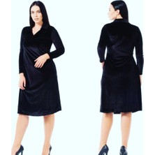 Boutique Bade Siyah Kadife Elbise