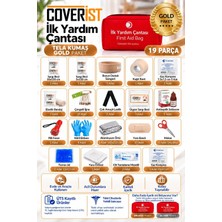 Coverist Acil Durum ve İlk Yardım Seti Gold Pack - Kalın Tela Malzemeden Üretilmiş İlk Yardım Çantası