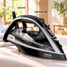 Tefal 3200 W Güç, 290 G/dk Şok Buhar ve 60 G/dk Sürekli Buhar, 350 ml Hazneli Durilium Airglide Autoclean Tabanlı Mikro Kireç Filtreli Buharlı Ütü, Kumaşa Uygun Kullanım, Pure Max FV9850