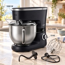 Philips 1000 W Motor, 5,5 L Çelik Hazne ve 8 Hızlı Proknead Yoğurma, Hamur Yoğurma ve Pastacılık Hazırlığı Için Standlı Mutfak Şefi, Karıştırma ve Çırpma Kullanımı HR7962/01
