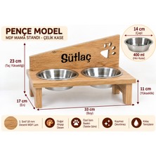 Myreal Pet Kişiye Özel Isimli Yükseltilmiş Kedi Köpek Mama ve Su Kabı Standı
