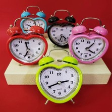 TCX Şık Kalpli Metal Masa Saati 13 cm x 9 cm Dekoratif