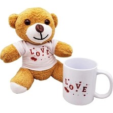 TCX Şık Kahverengi Kupa ve Peluş Seti 25 cm