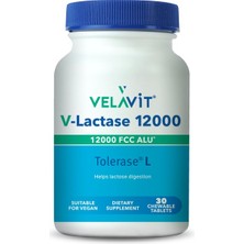 Velavit V-Lactase 12000 Fcc 30 Chewable Tablet