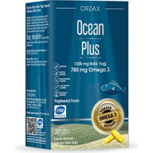 Orzax Ocean Plus 1200 mg Balık Yağı 30 Kapsül Limon Aromalı Takviye Edici Gıda