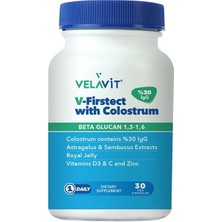 Velavit V-Firstect 30 Kapsül Kolostrum İçeren Aromasız Sporcu Besini Almanya Menşeli