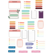 Print Copy Center Ajanda Sticker Seti 333X48 Büyük Boy | Renkli Planlayıcı ve Defter Süsleme Etiketleri | Günlük Planlama ve Hobi Stickerları