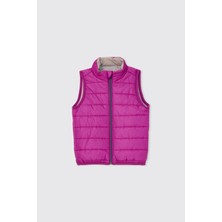 Panço Unisex Bebek/çocuk Kapitone Şişme Mor Yelek