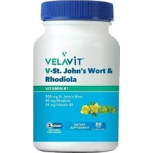 Velavit V-St. John's Wort & Rhodiola 30 Tablet Vegan Takviye Edici Gıda Türkiye Menşeli