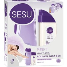 Sesu Soft Kolay Roll-On Ağda Seti 1 Adet Hipoalerjenik Özelliklerle Evde Profesyonel Sonuç