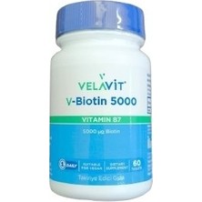 Velavit V-Biotin 5000 Mg 60 Tablet Aromasız Türkiye Menşeli Vitamin B7 İçerik Bilgisi