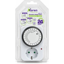 Xoren Electric Xazp1 Mekanik Zaman Saati 24 Saat Programlanabilir Priz