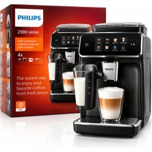 Philips EP2331/10 2300 Serisi Lattego Tam Otomatik Espresso Makinesi, 4 Içecek Seçeneği, Dokunmatik Ekran, Siyah