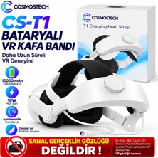 Cosmostech Cs-T1 Meta Quest 3s /  3 ve 2 ile Uyumlu 10000 Mah Bataryalı Vr Kafa Bandı – 18W Şarj Destekli Ayarlanabilir Konforlu Elite Strap Başlık