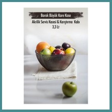 Trendexa Akrilik Barok Füme Büyük Kare Meyve & Salata Kasesi & Karıştırma Kabı / 3,3 Lt (Cam Değildir) Mac
