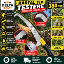 Delta Ziraat Kartal Tip Testere 380 mm Kurt Dişli Paslanmaya Dayanıklı Dal Budama Testeresi