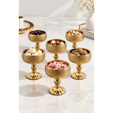 Yzhome 6 Lı Gold Kaplama Cam Kahve Yanı Lokumluk Kahvaltılık Kase 75ML