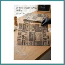 Trendexa Vintage Tasarım Servis Sunum Kağıdı & Yağlı Kağıt Seti (35X24 Cm) Mac