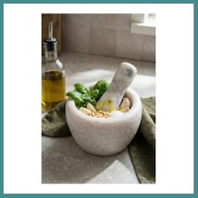 Trendexa Doğal Mermer Görünümlü Havan ve Tokmak Seti (7x8 Cm) Mac