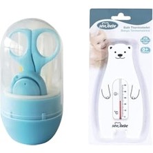 Kadıoğlu Ticaret Bebek Bakım Seti (Tırnak Makası Seti+Banyo Termometresi) Mavi Beyaz ART-01-502