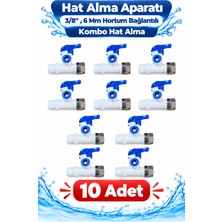 Sucool Hat Alma Aparatı 3/8'', 6 mm Hortum Bağlantılı, Kombo Hat Alma Su Arıtma Cıhazı Uyumlu 10 Adet