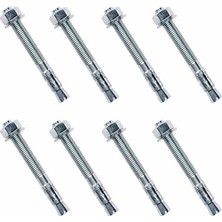 Kadıoğlu Ticaret Klipsli Dübel M12 x 90 mm 8 Adet Set Çelik Gövdeli Beton Tuğla Taş Uyumlu Güçlü Sabitleme Dübel Seti