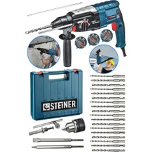 Kadıoğlu Ticaret Alman 4000 W Profesyonel Kırıcı Delici Hilti Darbeli Matkap Gri + 20 Adet Uç + Mandren