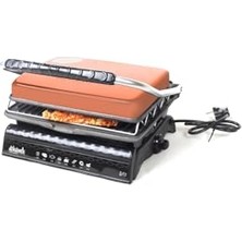 Kadıoğlu Ticaret Ultra Plus Organik Demirdöküm Izgara &tost Makinası Rose Gold Izgara Aparatlı, Fırçalı, Yağdanlık