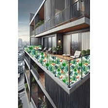 Kadıoğlu Ticaret Sizenelazım 50 cm x 2m Monstera Balkon Bahçe Çit Brandası Su Itici, Uv Koruyucu, Dekoratif Örtü, OXFORDBALKON011123M