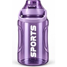 Kadıoğlu Ticaret 1400 ml Sports Matara, Tutma Saplı Ölçekli Bpa Free Plastik Su Şişesi, Mor
