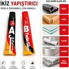 Kadıoğlu Ticaret Ikiz Yapıştırıcı 33 G Güçlü Tutuş Hızlı Kuruyan Çift Bileşenli Metal Plastik Ahşap Yapıştırıcı