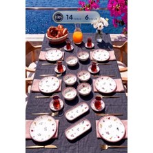 Kadıoğlu Ticaret Flora 14 Parça 6 Kişilik Kahvaltı Takımı