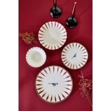 Kadıoğlu Ticaret Aviora 24 Parça Porselen Yemek Takımı, Kırmızı, CKR4279
