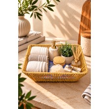 Yzhome Rattan Plastik Çini Desen Ekmeklik Sepet Düzenleyici Organizer 25*7cm