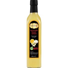 Kadıoğlu Ticaret Sarımsaklı Limon Sirkesi 500 ml Doğal Fermantasyon Içilebilir Katkısız Cam Şişe