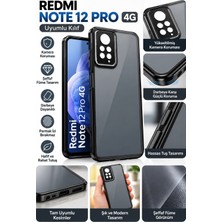 Gato Shop Redmi Note 12 Pro 4g Kılıf Şeffaf Füme Siyah Kenarlı Kamera Korumalı Telefon Kılıfı