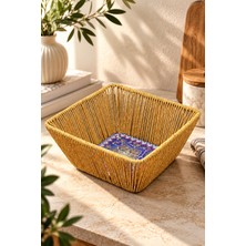 Yzhome Rattan Plastik Çini Desen Ekmeklik Sepet Düzenleyici Organizer 25*12CM