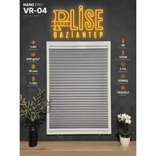 Plise Perde Gaziantep Nano Pro Plise Perde VR-04 Gri Vidalı Montaj Cam Balkon ve Pencere Perdesi Ölçüye Özel Isı Yalıtımlı 300 gr Kumaş