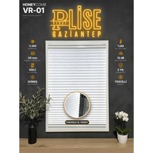 Plise Perde Gaziantep Honeycomb Petek Plise Perde VR-01 Beyaz Kancalı Delmeden Cam Balkon ve Pencere Perdesi Ölçüye Özel Blackout Isı Ses Yalıtımlı